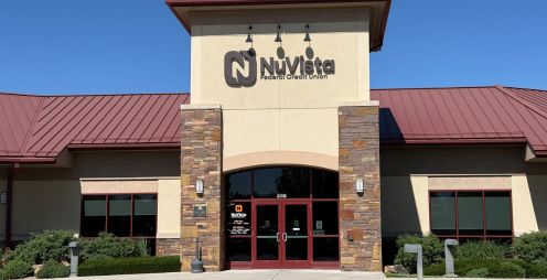 Front doors of credit union in Montrose colorado